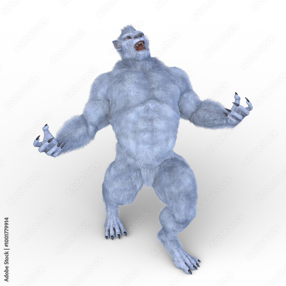 Naklejka premium 狼男 3DCGレンダリング