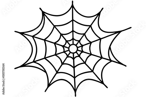 Spider Web Collection. Halloween Trap Vector Cobweb Icon line Doodle Art Set Isolated on White