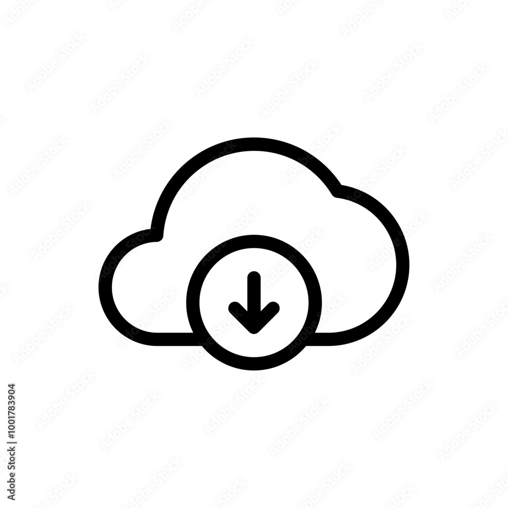 cloud download icon with arrow down symbol, save import icon, data storage database icons button
cloud download icon with arrow down symbol, save import icon, data storage database icons button
