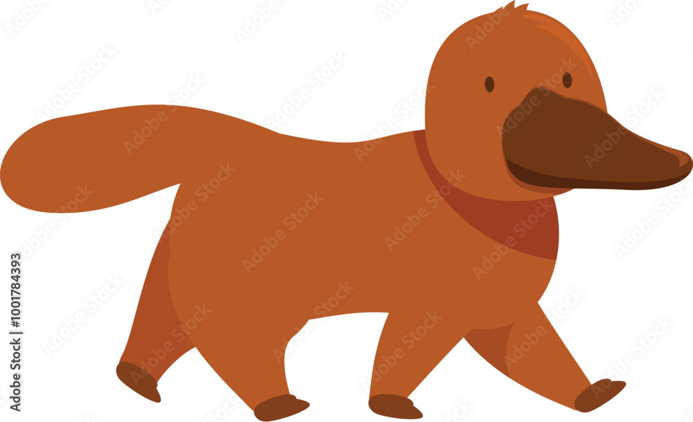 Platypus is walking and looking ahead in this cartoon illustration Platypus is walking and looking ahead in this cartoon illustration