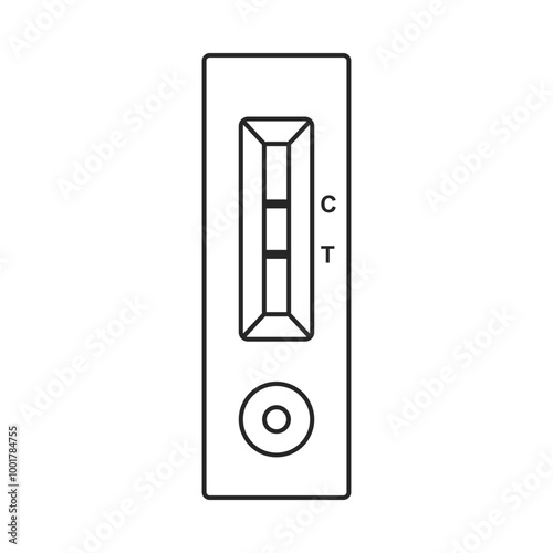 A rapid antigen test or RAT returns a negative result for COVID or other disease in line art vector