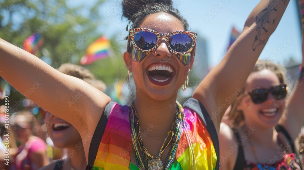 Participants of various backgrounds express their joy and pride while celebrating at a lively LGBTQ+ event filled with vibrant colors music and community spirit. Participants of various backgrounds express their joy and pride while celebrating at a lively LGBTQ+ event filled with vibrant colors music and community spirit.