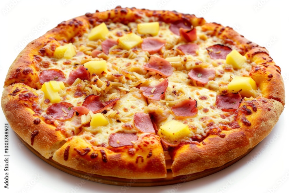 Hawaiian Pizza with Ham, Pineapple, and Cheese Hawaiian Pizza with Ham, Pineapple, and Cheese