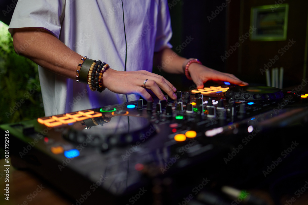Audio Mixing Console in a Recording Studio with advanced sound production capabilities Audio Mixing Console in a Recording Studio with advanced sound production capabilities
