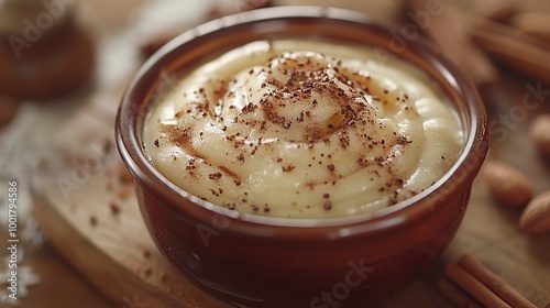 Creamy Almond Pudding with Cinnamon