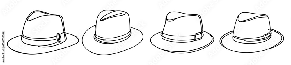 Set of hat sketch drawn. Isolated on white background vector illustration Set of hat sketch drawn. Isolated on white background vector illustration
