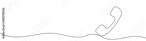 Continuous lines telephone space for text. Telephone handset