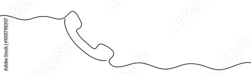 Continuous lines telephone space for text. Telephone handset