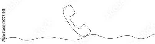 Continuous lines telephone space for text. Telephone handset