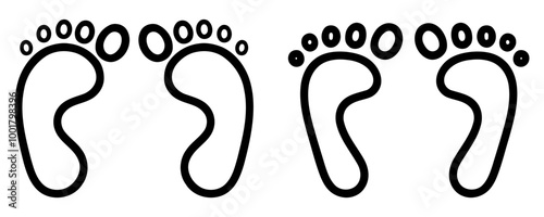 footprints outline icon vector isolated