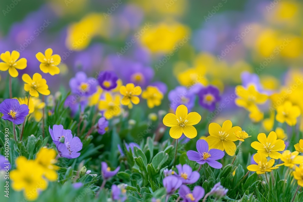 Fototapeta premium In Washington State, Klickitat Valley, Goldendale, Fields of flowers
