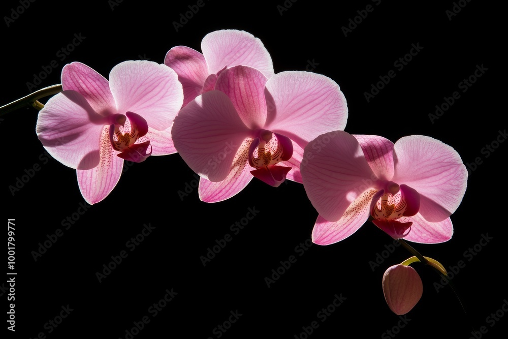In the sunshine, purple orchids bloom In the sunshine, purple orchids bloom