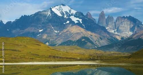 Mountains and rocks, Torres del Paine National Park, Patagonia, Chile, South America