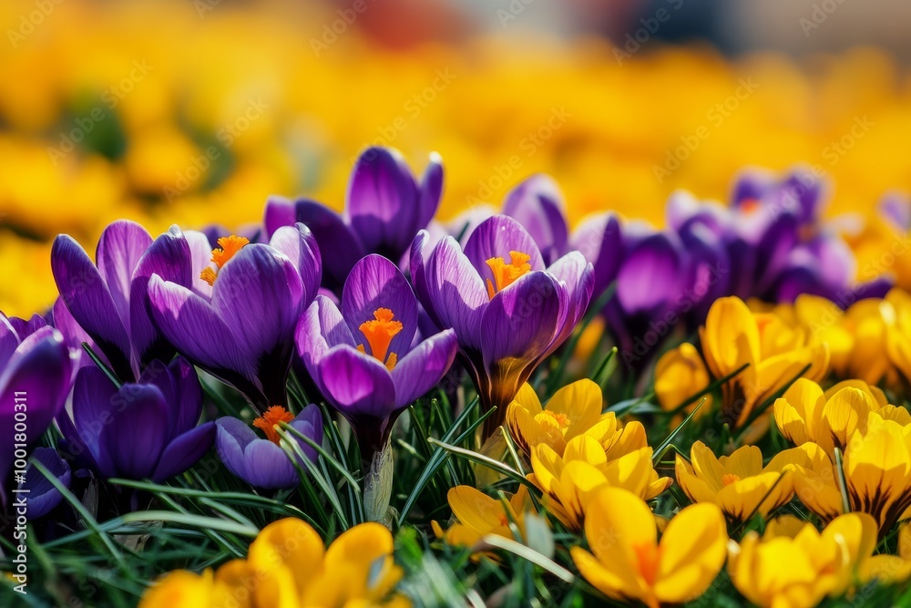 The purple crocus in flower in Devon, England in early spring, one of the first flowers to announce the arrival of spring The purple crocus in flower in Devon, England in early spring, one of the first flowers to announce the arrival of spring