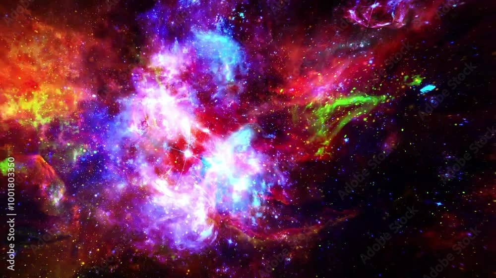 glowing color space nebula particle background glowing color space nebula particle background