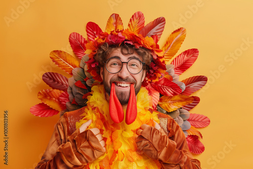 Thanksgiving Turkey Costume for Fun Celebrations, Perfect for Holiday Gatherings, Costume Parties, and Traditional Thanksgiving Festivals photo