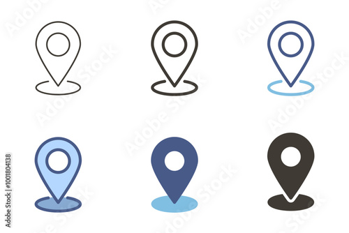 Location pin vector icon. GPS, map, place. Geolocation, destination and navigation graphic element.