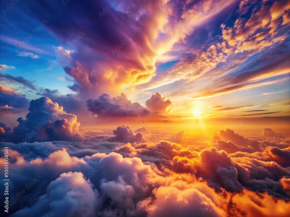Ethereal Cloudscape with Soft Pastel Hues and Radiant Sunlight Illuminating the Sky Above Ethereal Cloudscape with Soft Pastel Hues and Radiant Sunlight Illuminating the Sky Above
