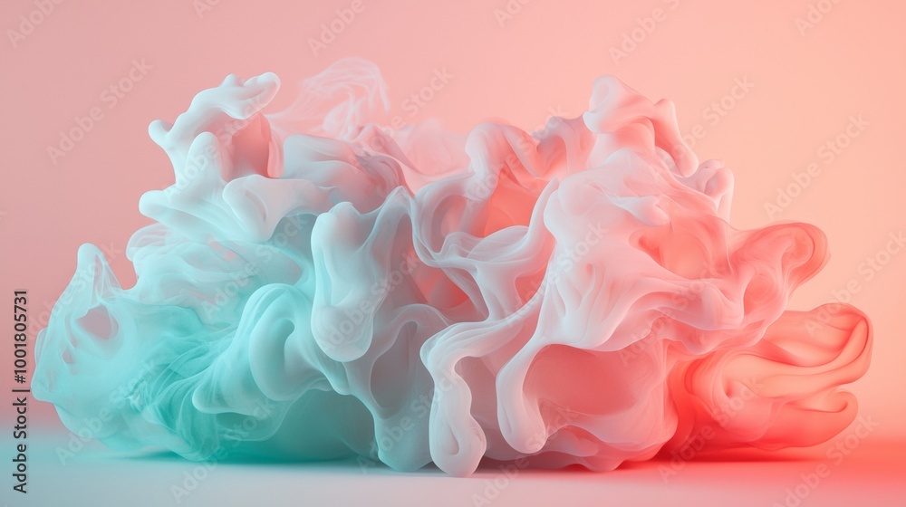 Fototapeta premium Soft colorful smoke clouds in a pastel environment