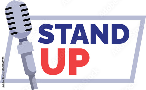Microphone representing a stand up comedy show event flyer