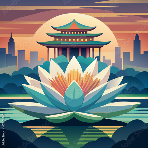 illustration of lotus flower