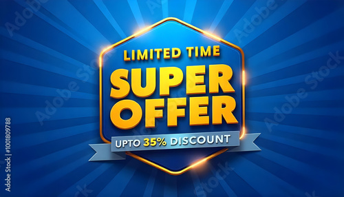 Wallpaper Mural 3D badge shape super offer sale promotion discount background Torontodigital.ca