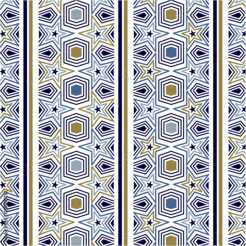 Stars in hexagons motif pattern