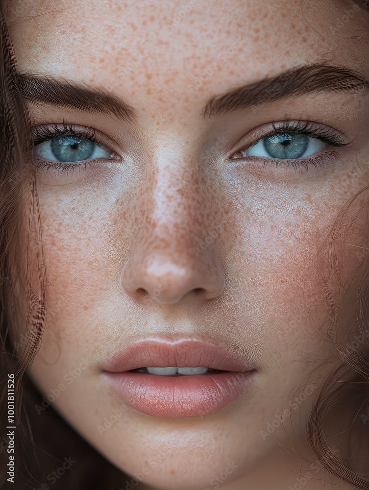 Natural beauty close up portrait with generative ai Natural beauty close up portrait with generative ai