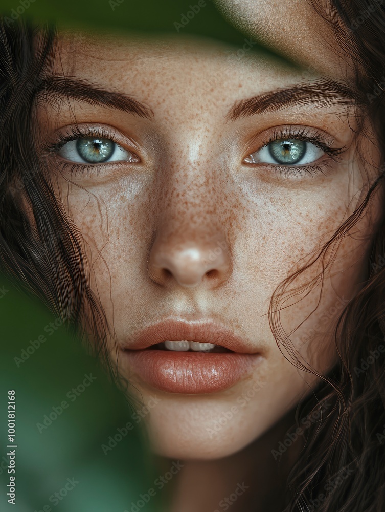 Natural beauty close up portrait with generative ai Natural beauty close up portrait with generative ai