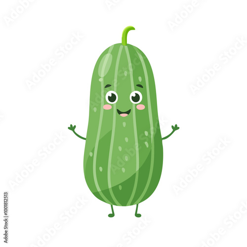 Cucumber Vegetable Cute Cartoon Fresh Animation Kawaii Healthy Character
