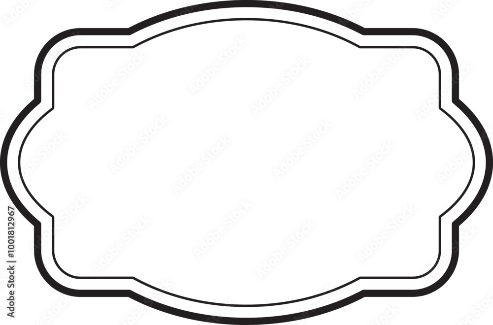 Fototapeta premium Black Border Label Frame for Composition Book