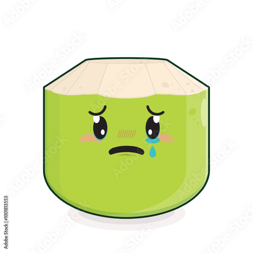 coconut crying face cartoon cute