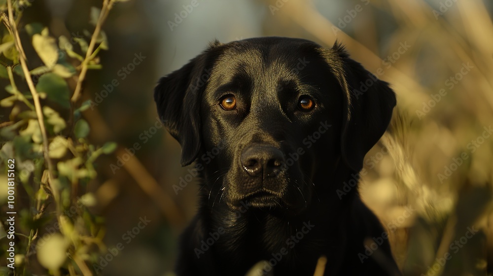 Black Labrador Portrait: A Close-Up Look at a Dog's Eyes Black Labrador Portrait: A Close-Up Look at a Dog's Eyes