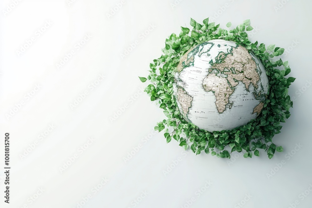 Planet vs. Plastics , Earth day 2024 concept 3d tree background. Ecology concept. Design with globe map drawing and leaves isolated on white background. with generative ai Planet vs. Plastics , Earth day 2024 concept 3d tree background. Ecology concept. Design with globe map drawing and leaves isolated on white background. with generative ai