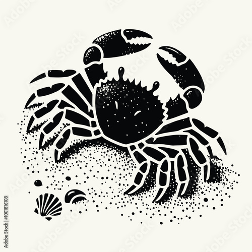 Crab Silhouette on Sand