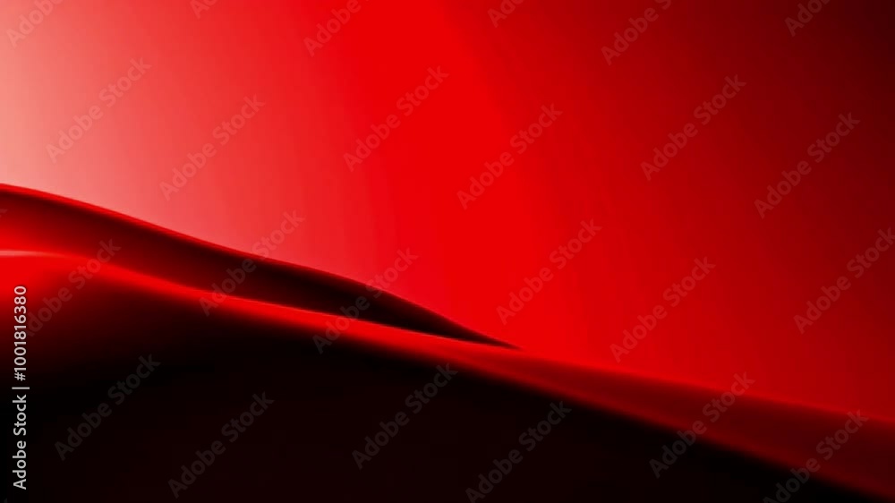Abstract red waves with smooth, flowing motion and soft lighting or Smooth red waves in a minimalist design with soft lighting or Softly lit, smooth red waves in a minimalist abstract design
