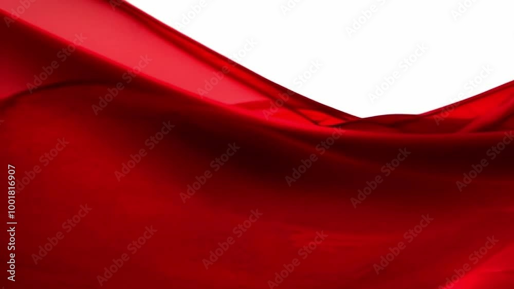 Abstract red waves with smooth, flowing motion and soft lighting or Smooth red waves in a minimalist design with soft lighting or Softly lit, smooth red waves in a minimalist abstract design