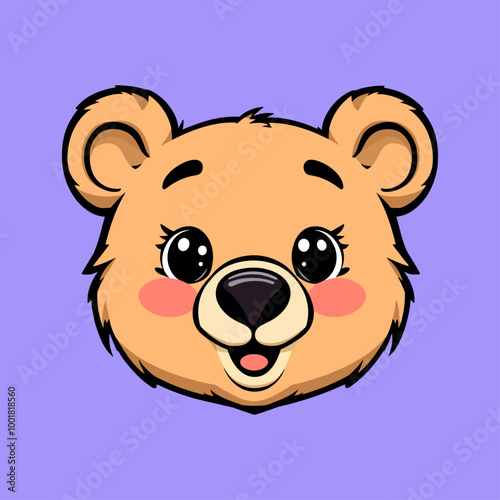 Cute Bear Head Vector Illustration photo