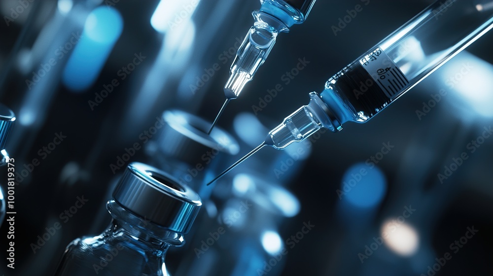 Close-Up of a Syringe and Vial - Medical Science and Healthcare Close-Up of a Syringe and Vial - Medical Science and Healthcare