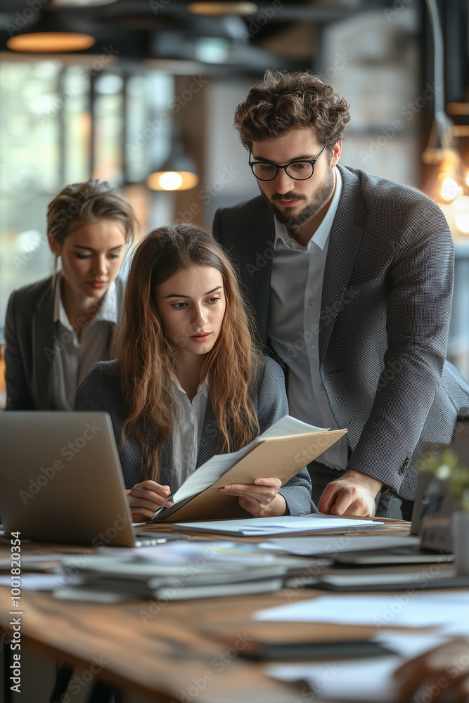 business people working together in office. business people working on laptop in cafe. AI Generated business people working together in office. business people working on laptop in cafe. AI Generated