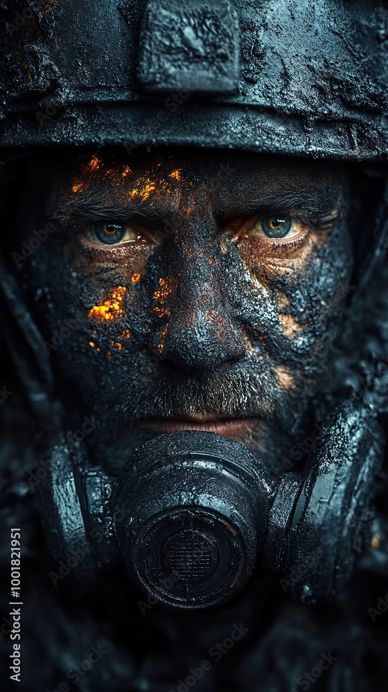 Close Up Portrait of a Soldier in Combat Gear Close Up Portrait of a Soldier in Combat Gear