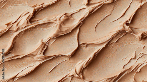 a close-up, top-down view, texture background of beechnut paste spread across the frame, filling the image with its soft brown hue and smooth, slightly coarse texture