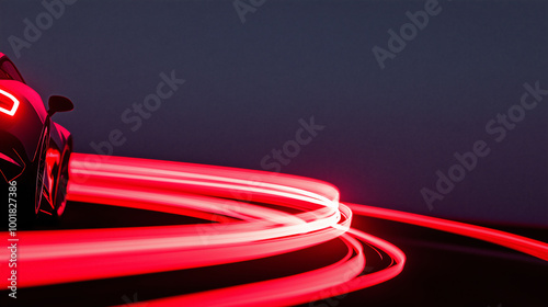 Red Neon Lightstream Curve background photo