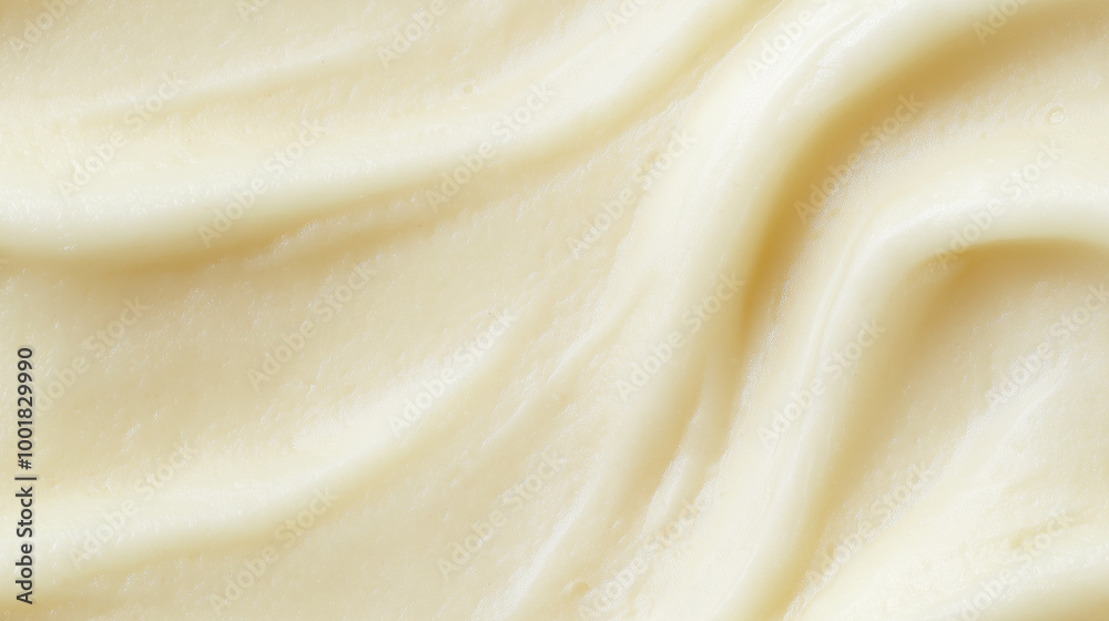 a close-up, top-down view, texture background of daikon puree spread across the entire frame, showcasing its pale white color and smooth texture a close-up, top-down view, texture background of daikon puree spread across the entire frame, showcasing its pale white color and smooth texture
