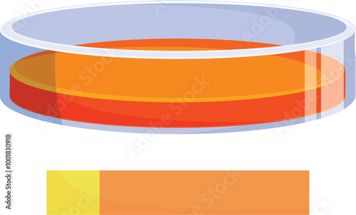 Petri dish filled with an orange liquid sits ready for scientific experimentation