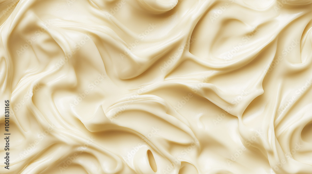 a close-up, top-down view, texture background of garlic puree spread across the entire frame, featuring its creamy white color and smooth texture a close-up, top-down view, texture background of garlic puree spread across the entire frame, featuring its creamy white color and smooth texture