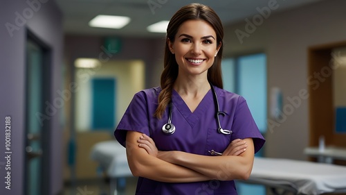 Free Download female doctor standing in hospital - GFXLoad