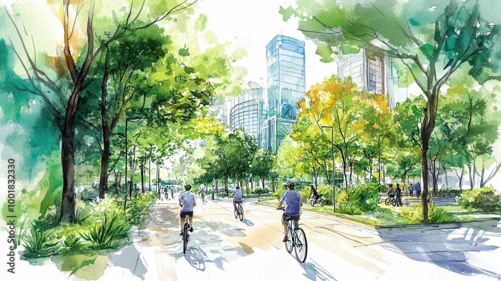 Illustration of Urban Eco Friendly Design Ideas