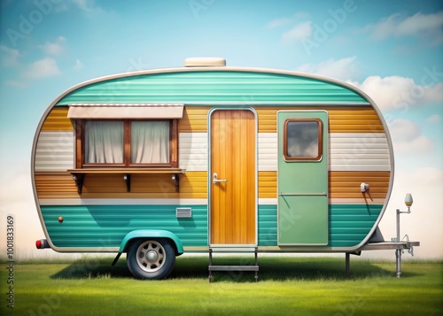 Nostalgic Vintage Camper Clip Art for Creative Projects, Retro Style Illustrations and Designs