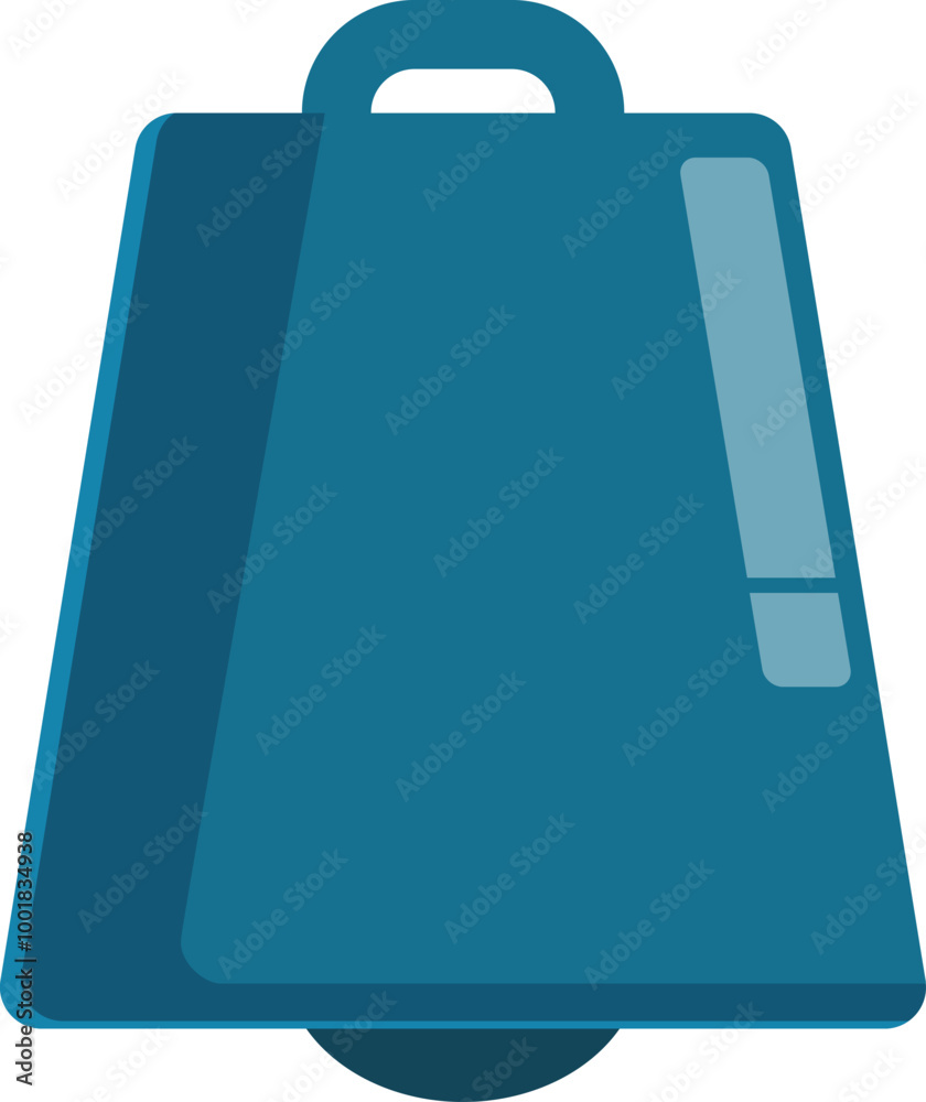 Blue cartoon cowbell making a loud noise, perfect for topics such as music, concerts, or sound effects Blue cartoon cowbell making a loud noise, perfect for topics such as music, concerts, or sound effects